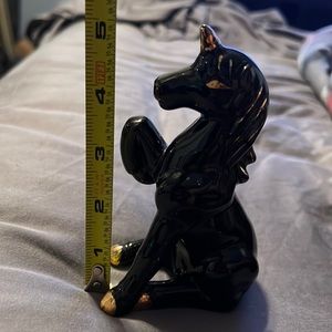 Vintage 1950s hand painted gold accented porcelain unicorn figurine